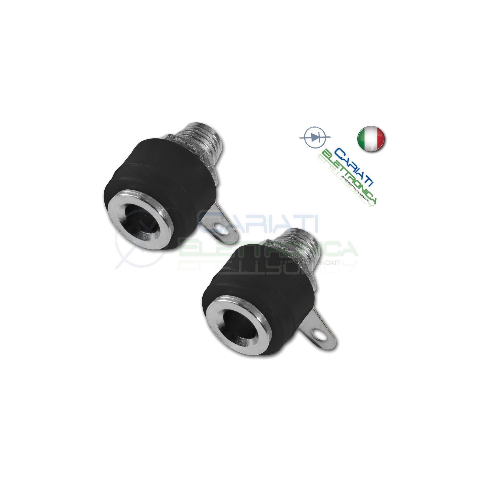 2 Pezzi CONNETTORE BOCCOLA DA PANNELLO PER SPINA A BANANA 4mm NERA NERO