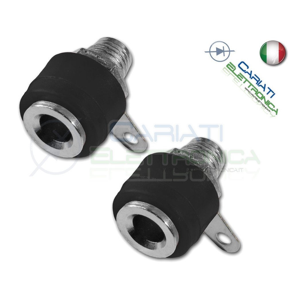 2 Pezzi CONNETTORE BOCCOLA DA PANNELLO PER SPINA A BANANA 4mm NERA NERO