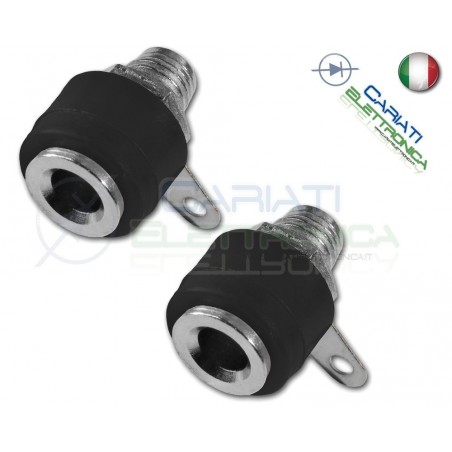 2 Pezzi CONNETTORE BOCCOLA DA PANNELLO PER SPINA A BANANA 4mm NERA NERO