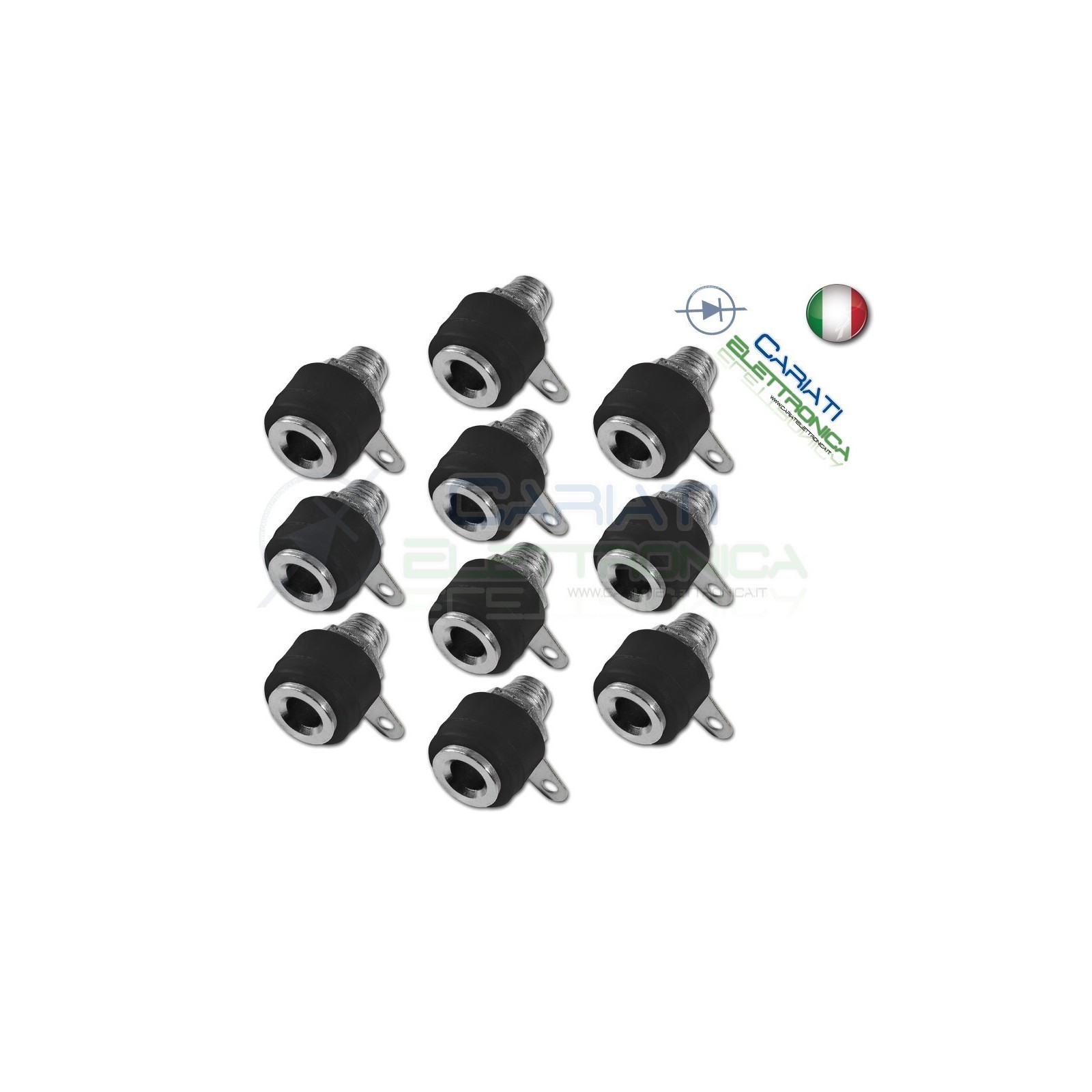 10 Pezzi CONNETTORE BOCCOLA DA PANNELLO PER SPINA A BANANA 4mm NERA NERO