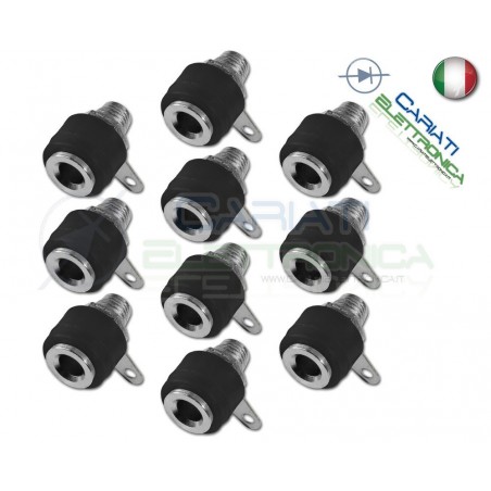 10 Pezzi CONNETTORE BOCCOLA DA PANNELLO PER SPINA A BANANA 4mm NERA NERO