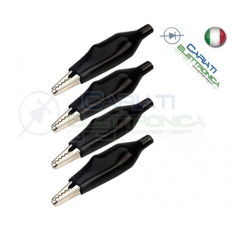 4 Pezzi Pinze Pinza Coccodrillo con Guaina Colore Nero