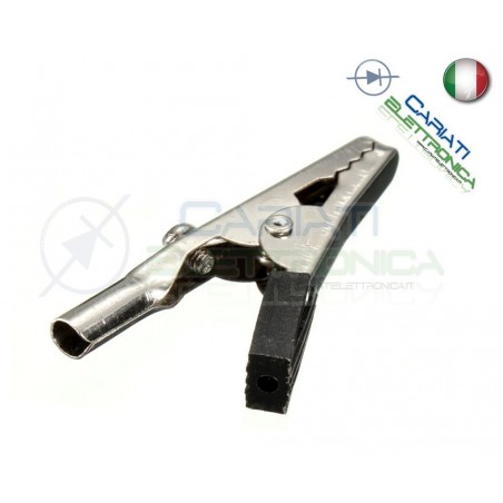 Pinza Coccodrillo con attacco banana 4mm Rossa Rosso