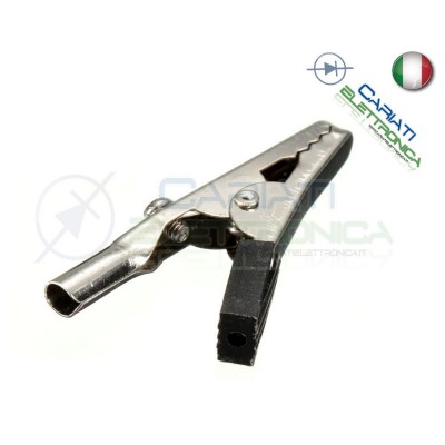 Coppia Pnze Pinza Coccodrillo con attacco banana 4mm Rosso Nera