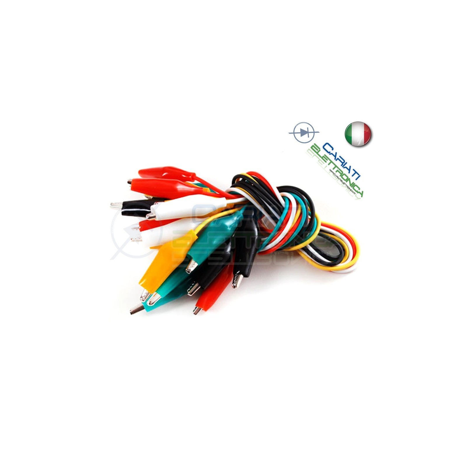 KIT 10 Pezzi Pinze Coccodrillo con Guaina e Cavi