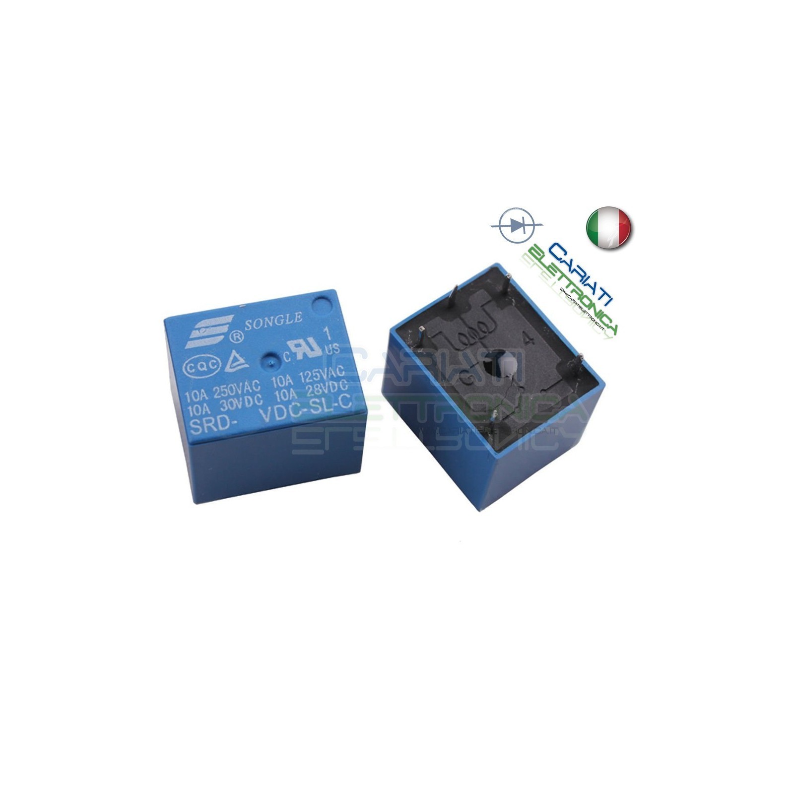 SRD-24VDC-SL-C Relè Songle 24V Dc Spdt 10A singolo scambio 30Vdc 250Vac Songle