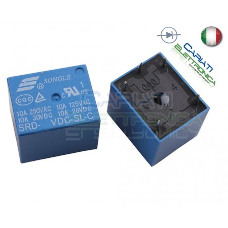 Relay Relè 24V Dc 10A Circuito Stampato Pcb 1 Scambio SRD-24VDC-SL-C SRDSongle