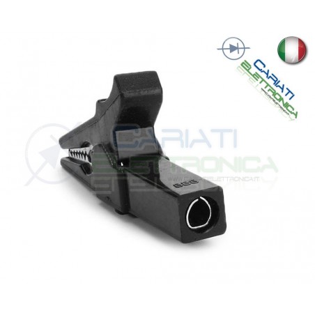 Coppia Pinze Coccodrillo con attacco banana 4mm Rosso Nero 55mm