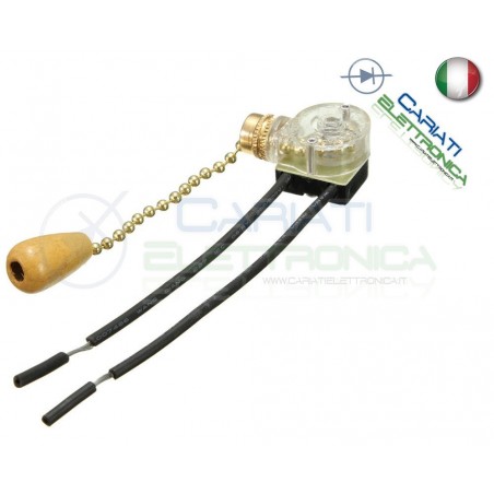 Interruttore a TIRANTE SPST ON-OFF 3A 250V commutatore a corda catena 30cm