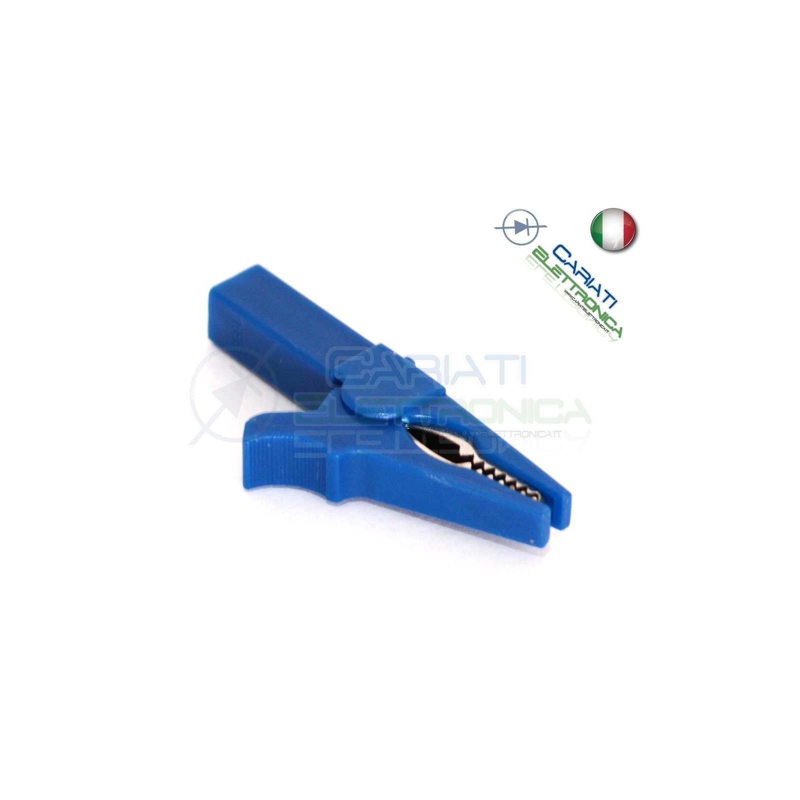 Pinza Coccodrillo con attacco banana 4mm Blu 55mm