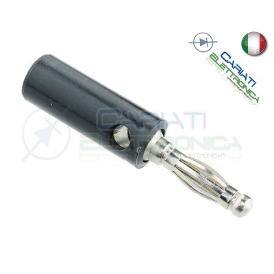 2 Pezzi Spina a Banana ECONOMICHE 4mm Nere Generico