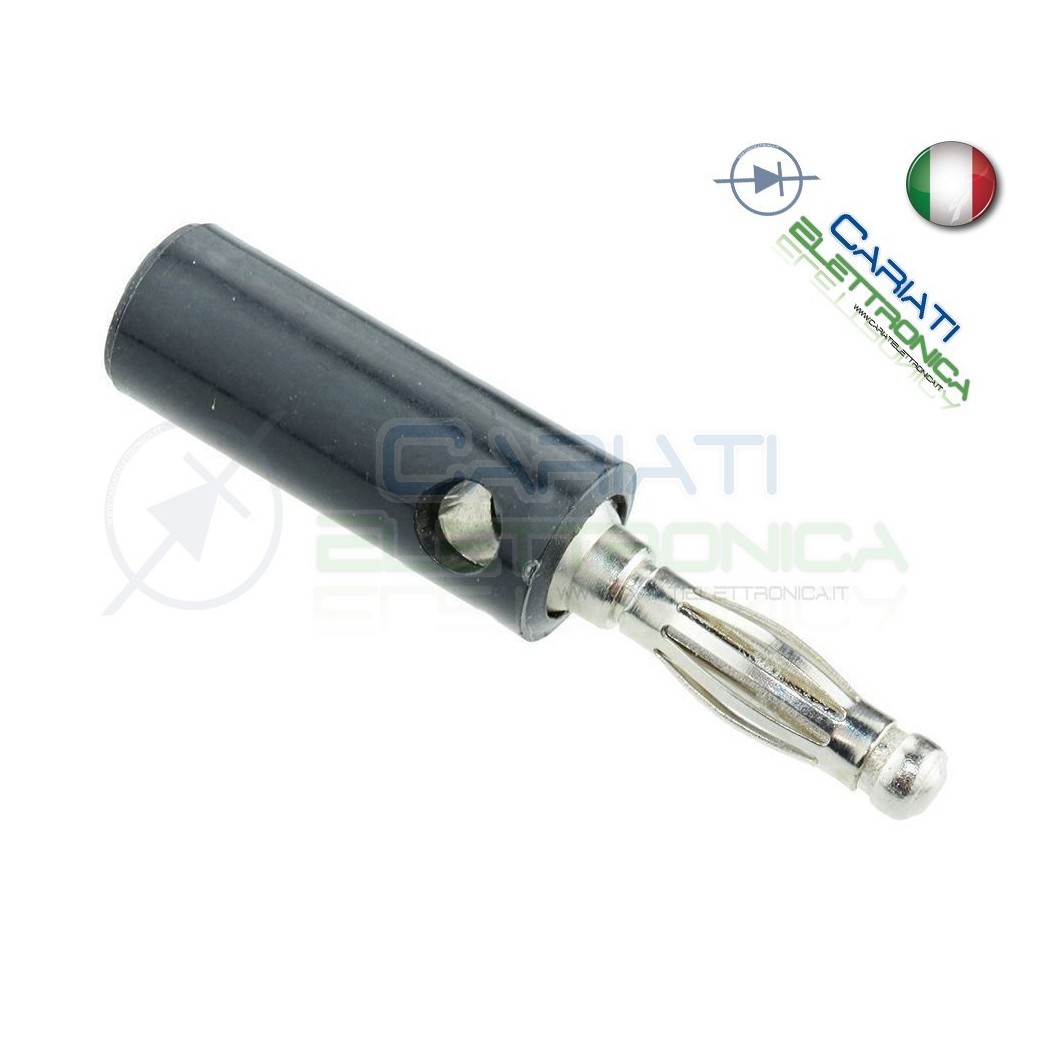 2 Pezzi Spina a Banana ECONOMICHE 4mm NereGenerico