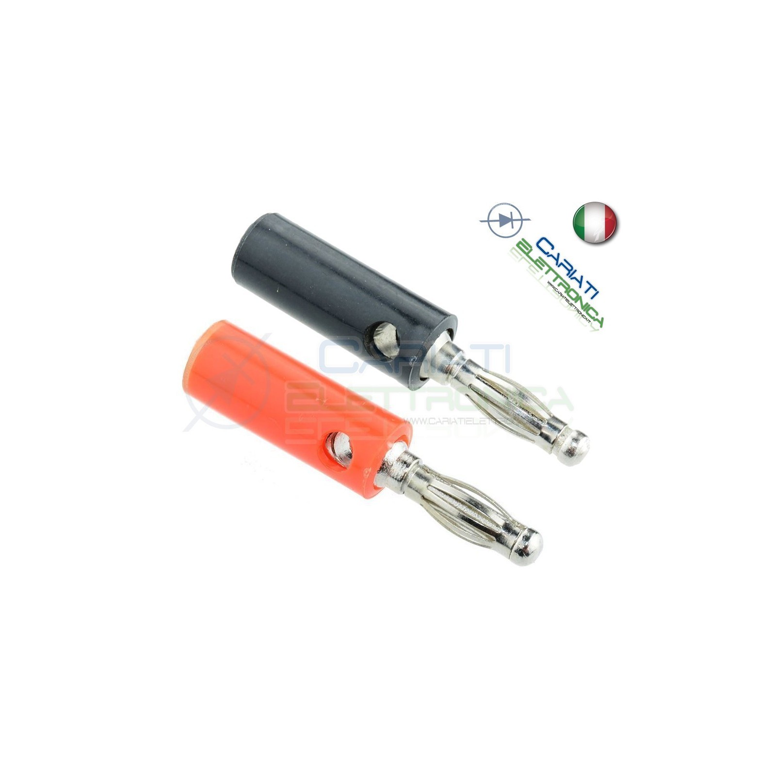2 Pezzi Spina a Banana ECONOMICHE 4mm Rosso Nero