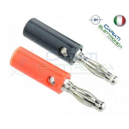 2 Pezzi Spina a Banana ECONOMICHE 4mm Rosso Nero