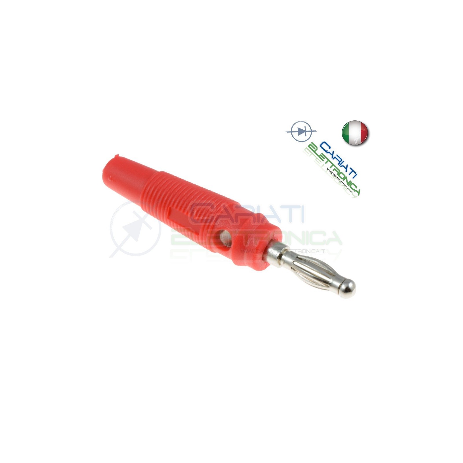 1 Pezzo Spina Boccola a Banana 4mm Rossa Rosso lunghezza 60mm