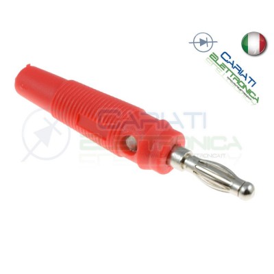 1 Pezzo Spina Boccola a Banana 4mm Rossa Rosso lunghezza 60mm