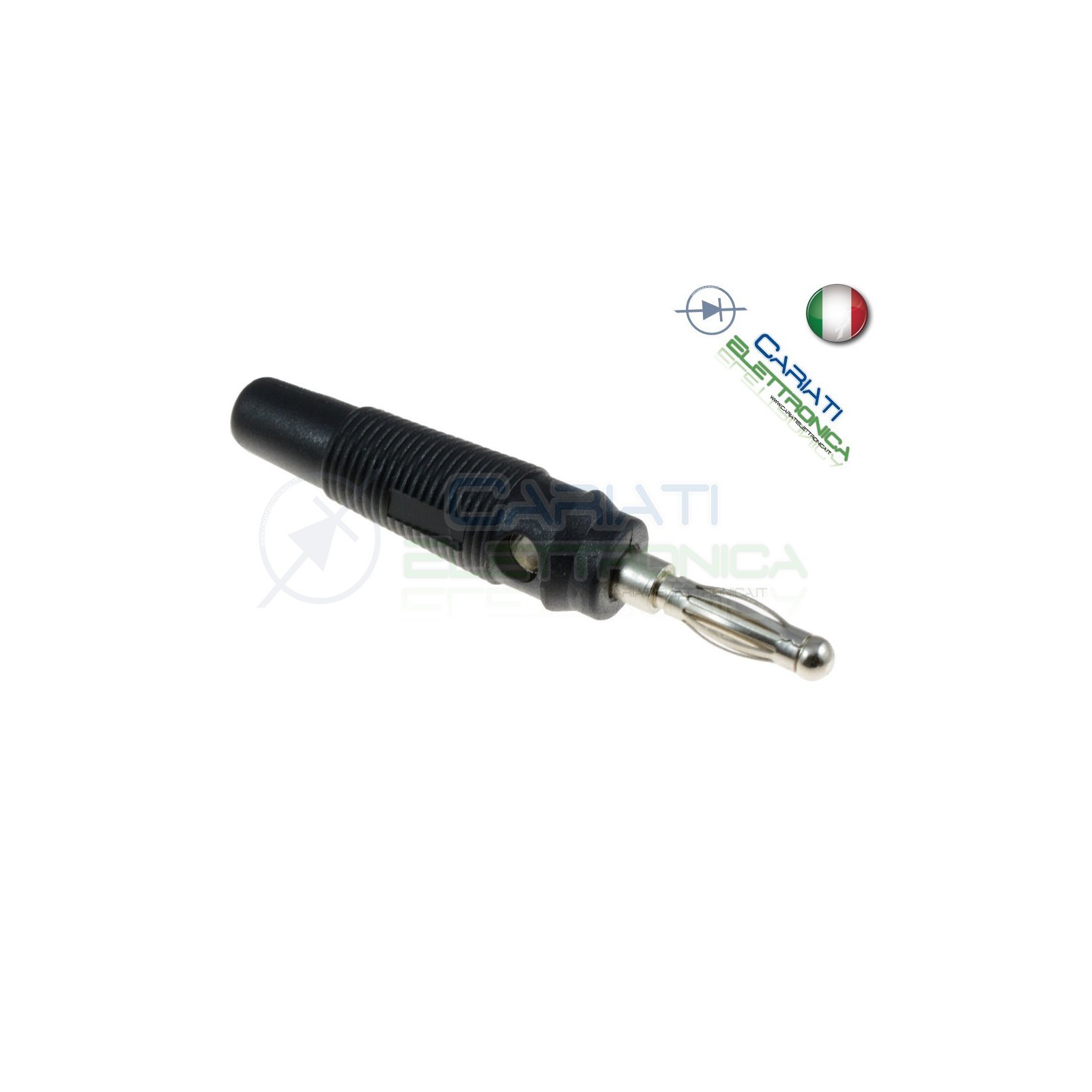 1 Pezzo Spina Boccola a Banana 4mm Nera Nero lunghezza 60mm