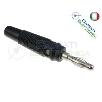 1 Pezzo Spina Boccola a Banana 4mm Nera Nero lunghezza 60mm