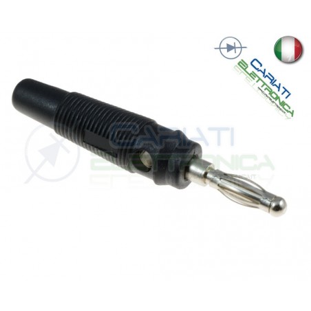 1 Pezzo Spina Boccola a Banana 4mm Nera Nero lunghezza 60mm