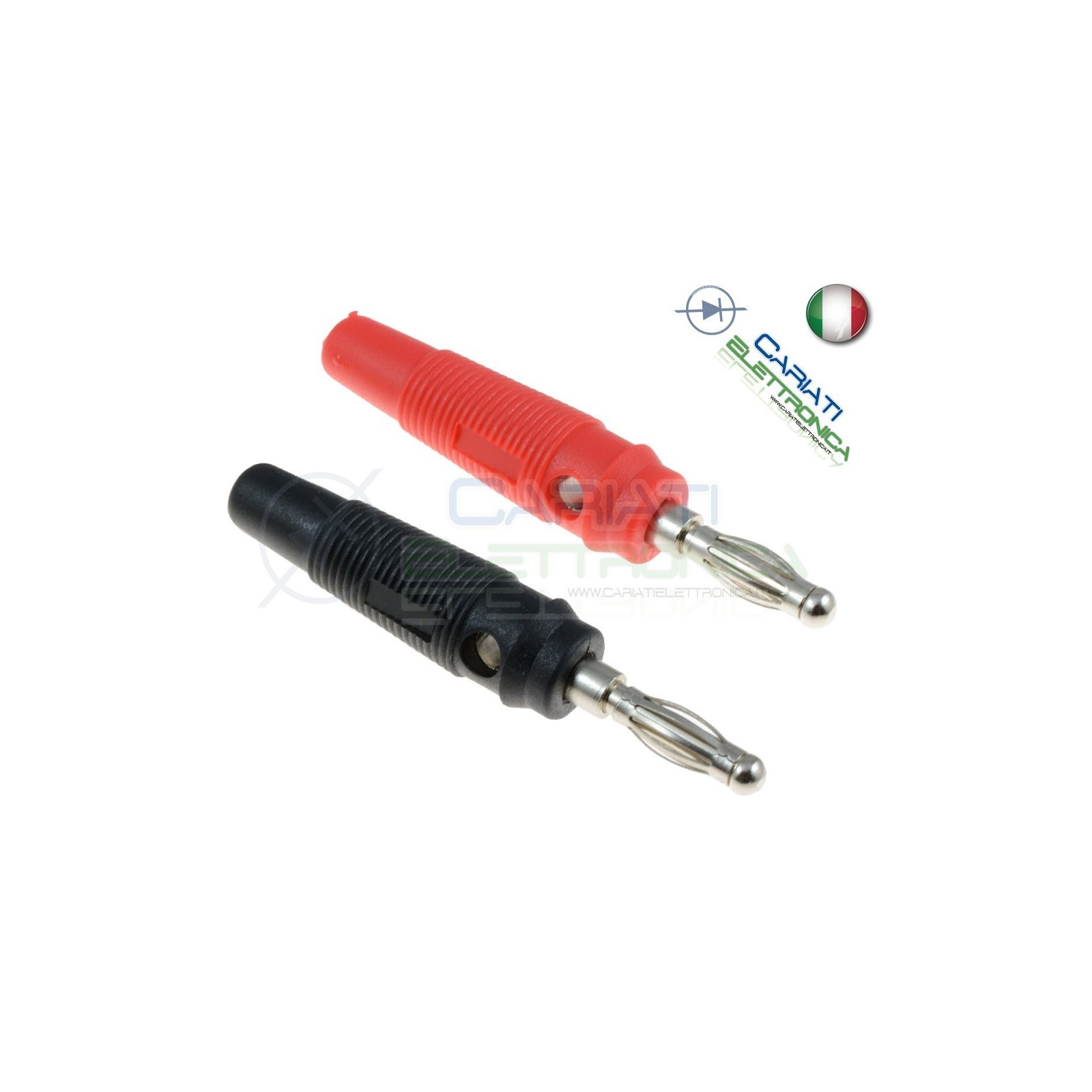 2 Pezzi Spina Boccola a Banana 4mm Rosso Nero lunghezza 60mm