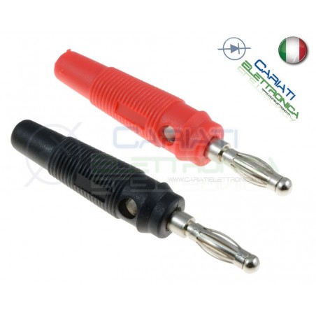 2 Pezzi Spina Boccola a Banana 4mm Rosso Nero lunghezza 60mm