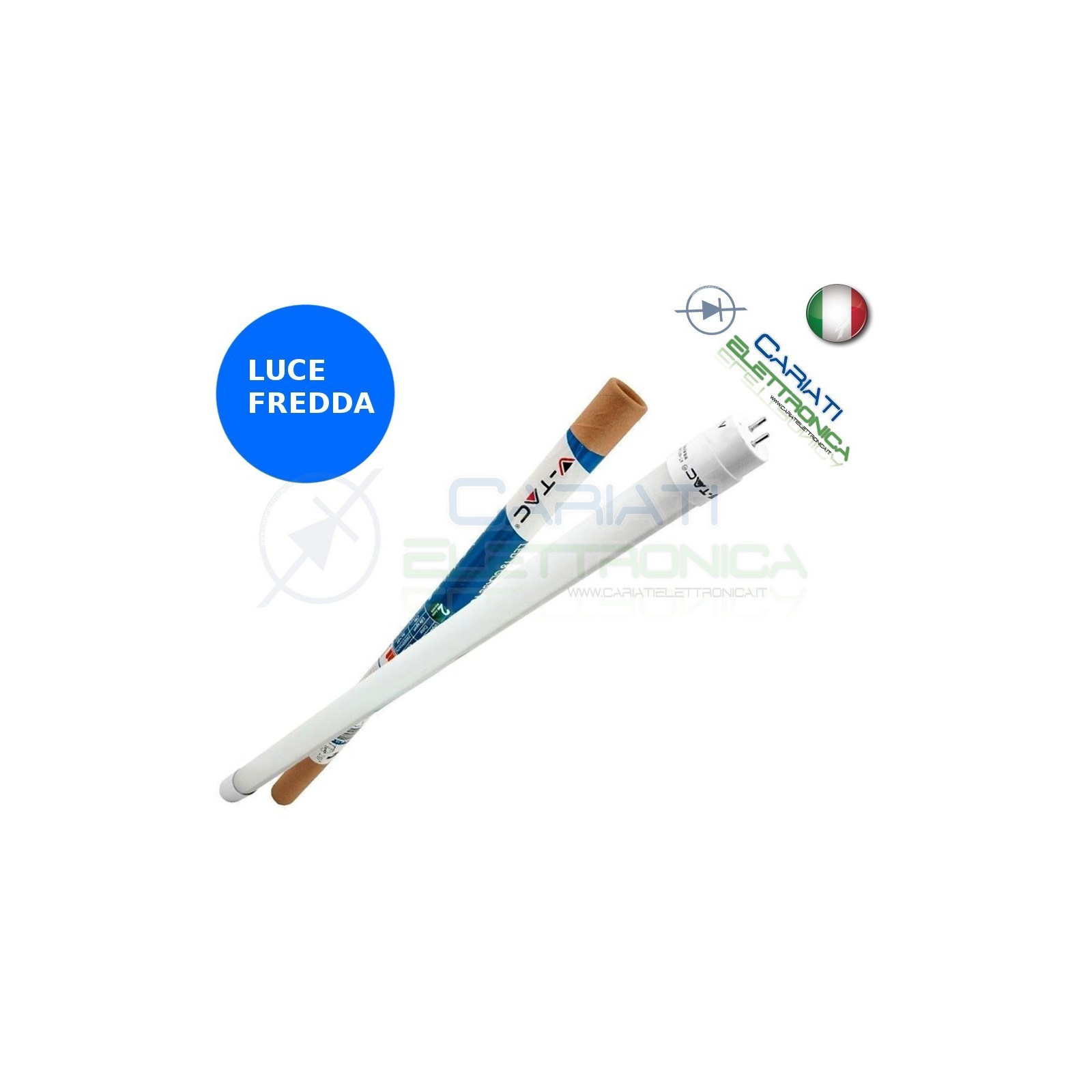 TUBO NEON A LED V-TAC 60CM T8 G13 LUCE BIANCO FREDDO 6400K 10W 800Lm SKU 6231