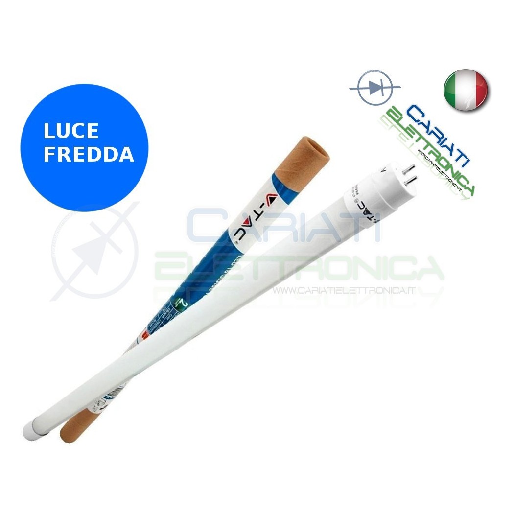 TUBO NEON A LED V-TAC 60CM T8 G13 LUCE BIANCO FREDDO 6400K 10W 800Lm SKU 6231