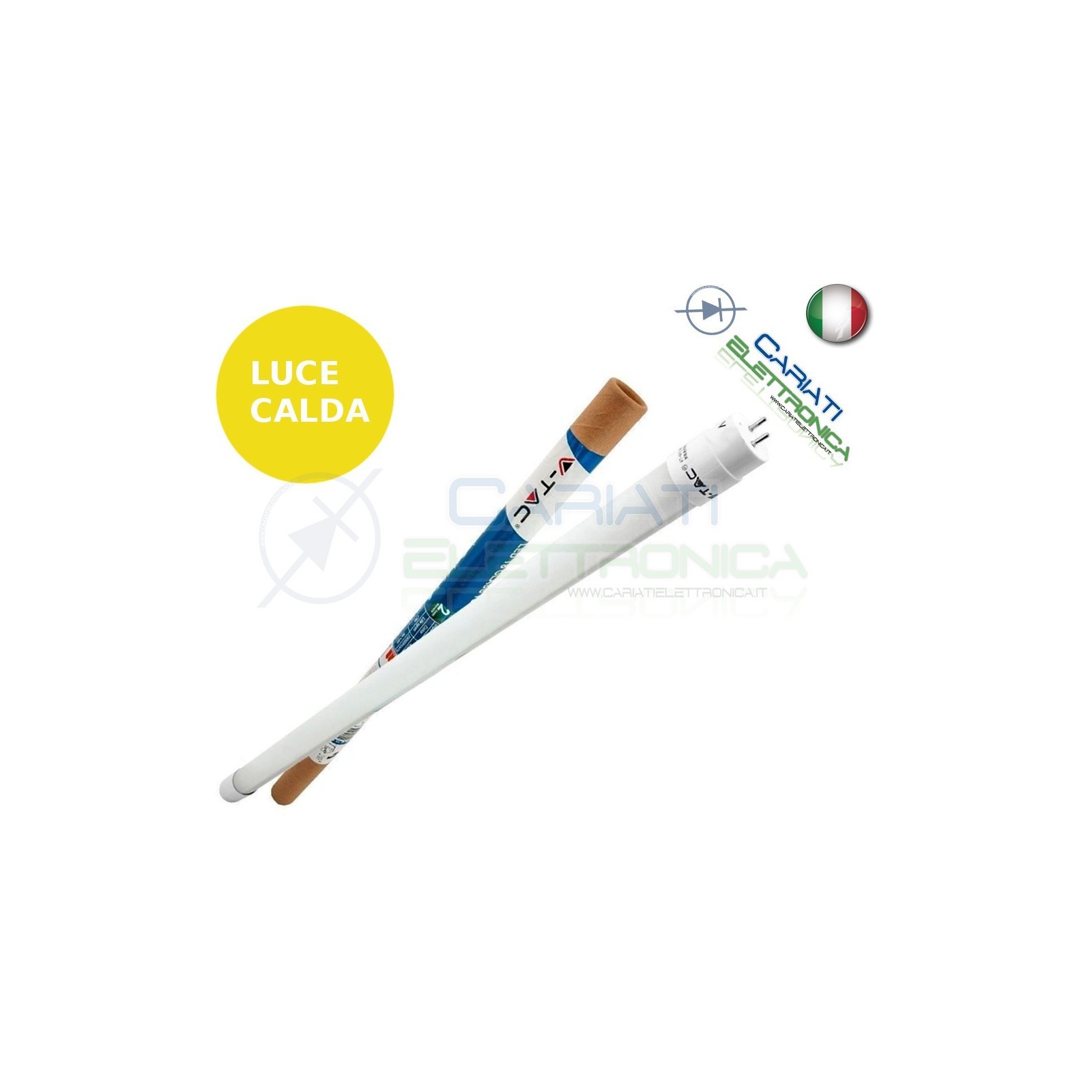 TUBO NEON A LED V-TAC 60CM T8 G13 LUCE BIANCO CALDO 3000K 10W 800Lm SKU 6229
