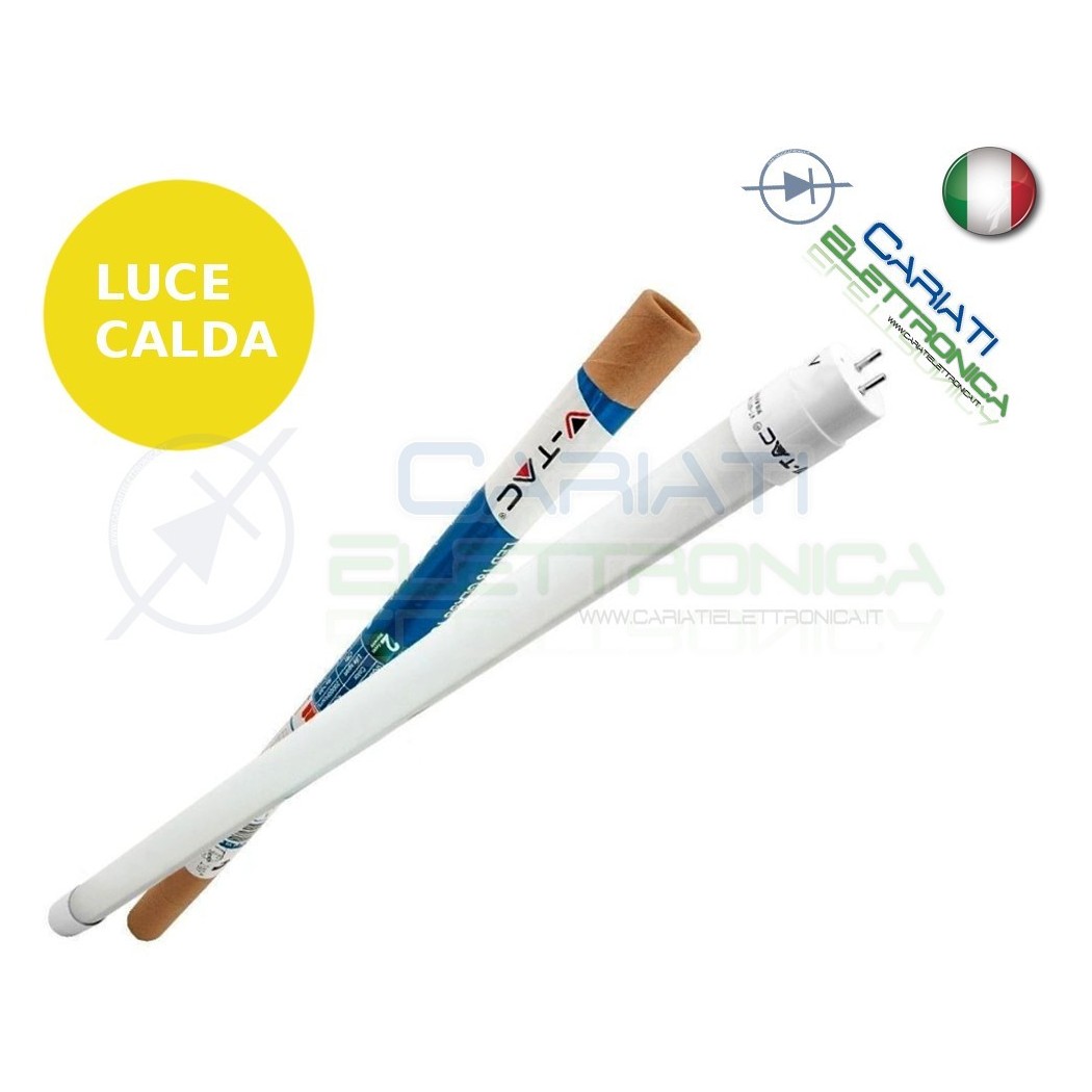 TUBO NEON A LED V-TAC 60CM T8 G13 LUCE BIANCO CALDO 3000K 10W 800Lm SKU 6229
