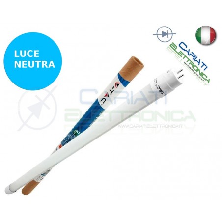 TUBO NEON A LED V-TAC 60CM T8 G13 LUCE BIANCO NEUTRO 4500K 10W 800Lm SKU 6230