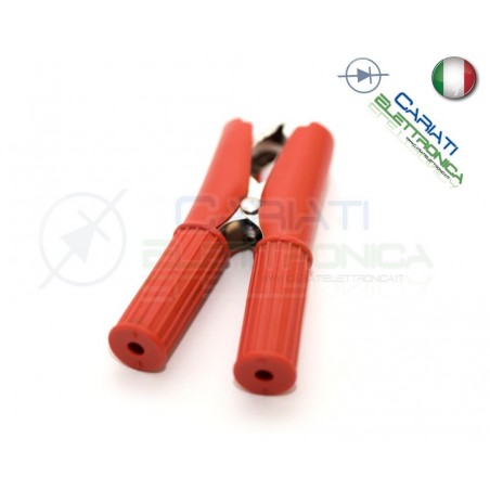 Pinza Coccodrillo con Guaina Colore Rosso lunghezza 82mm