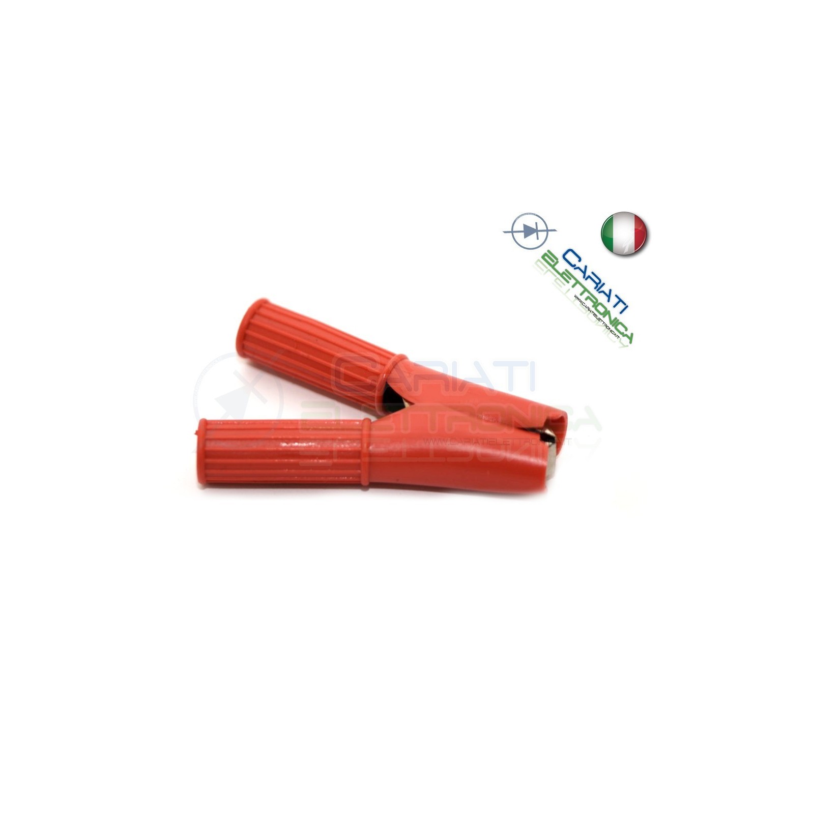 Pinza Coccodrillo con Guaina Colore Rosso lunghezza 82mm