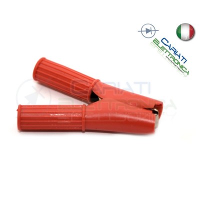 Pinza Coccodrillo con Guaina Colore Rosso lunghezza 82mm