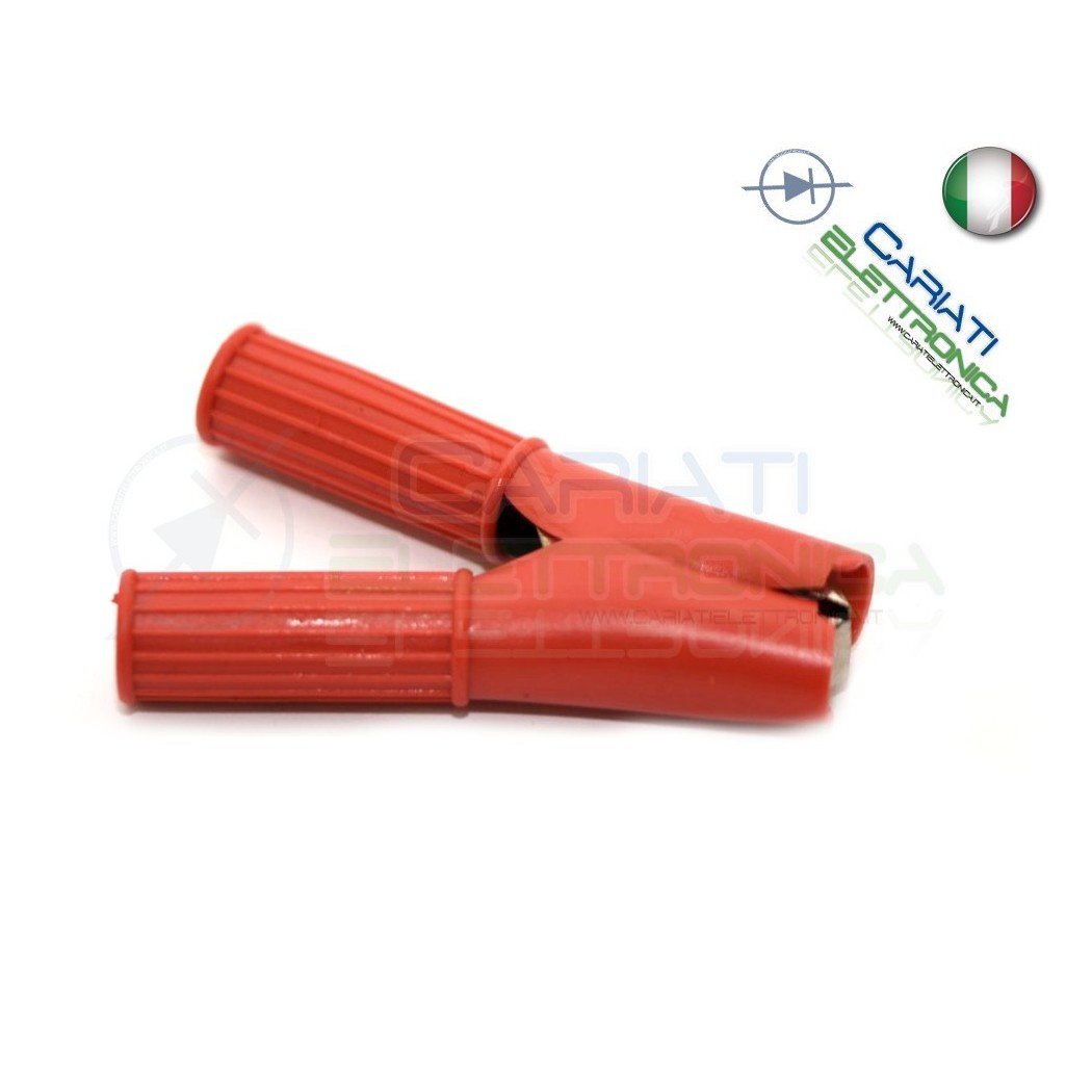 Pinza Coccodrillo con Guaina Colore Rosso lunghezza 82mm
