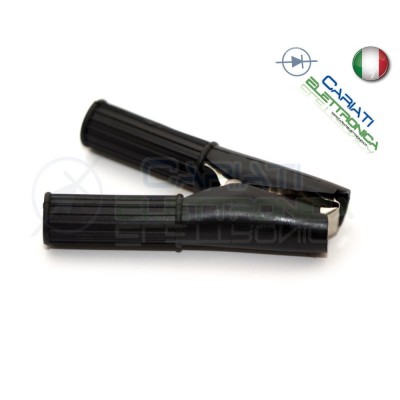 Pinza Coccodrillo con Guaina Colore Nero lunghezza 82mm