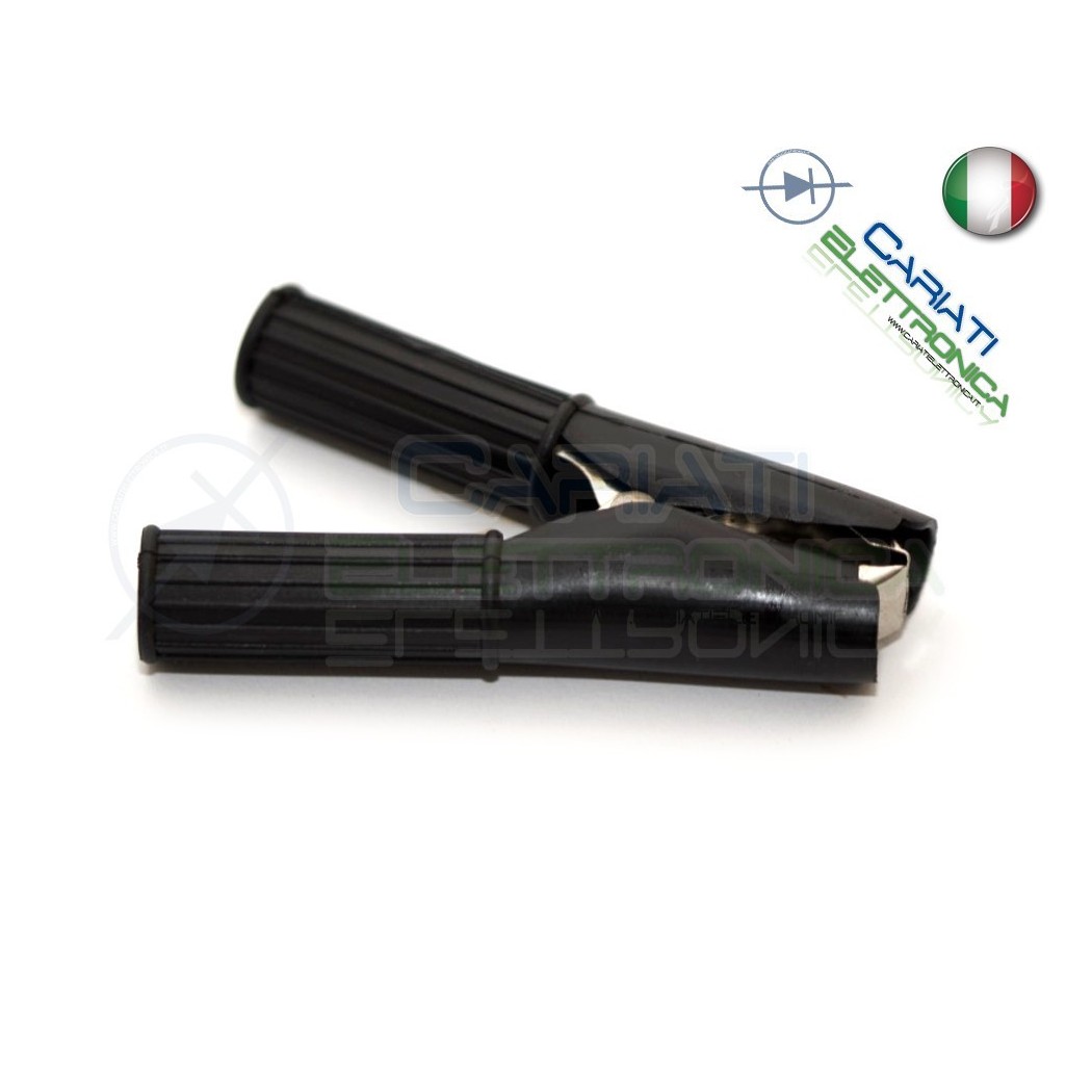 Pinza Coccodrillo con Guaina Colore Nero lunghezza 82mm