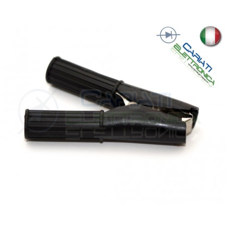 Pinza Coccodrillo con Guaina Colore Nero lunghezza 82mm