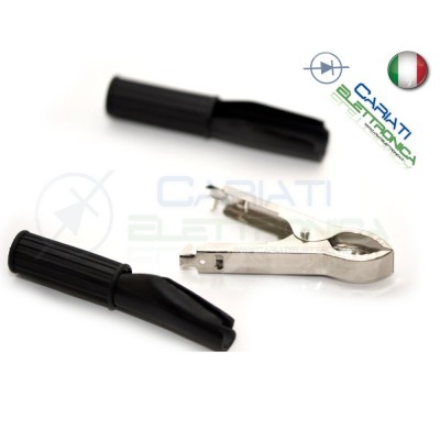 Pinza Coccodrillo con Guaina Colore Nero lunghezza 82mm