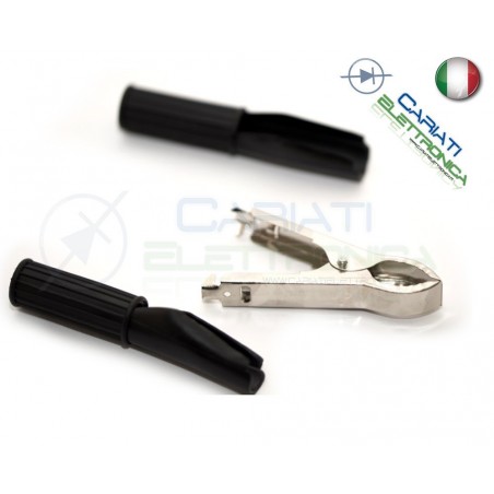 Pinza Coccodrillo con Guaina Colore Nero lunghezza 82mm