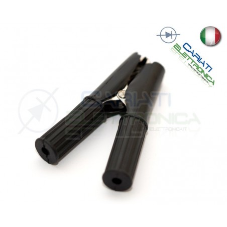 Pinza Coccodrillo con Guaina Colore Nero lunghezza 82mm