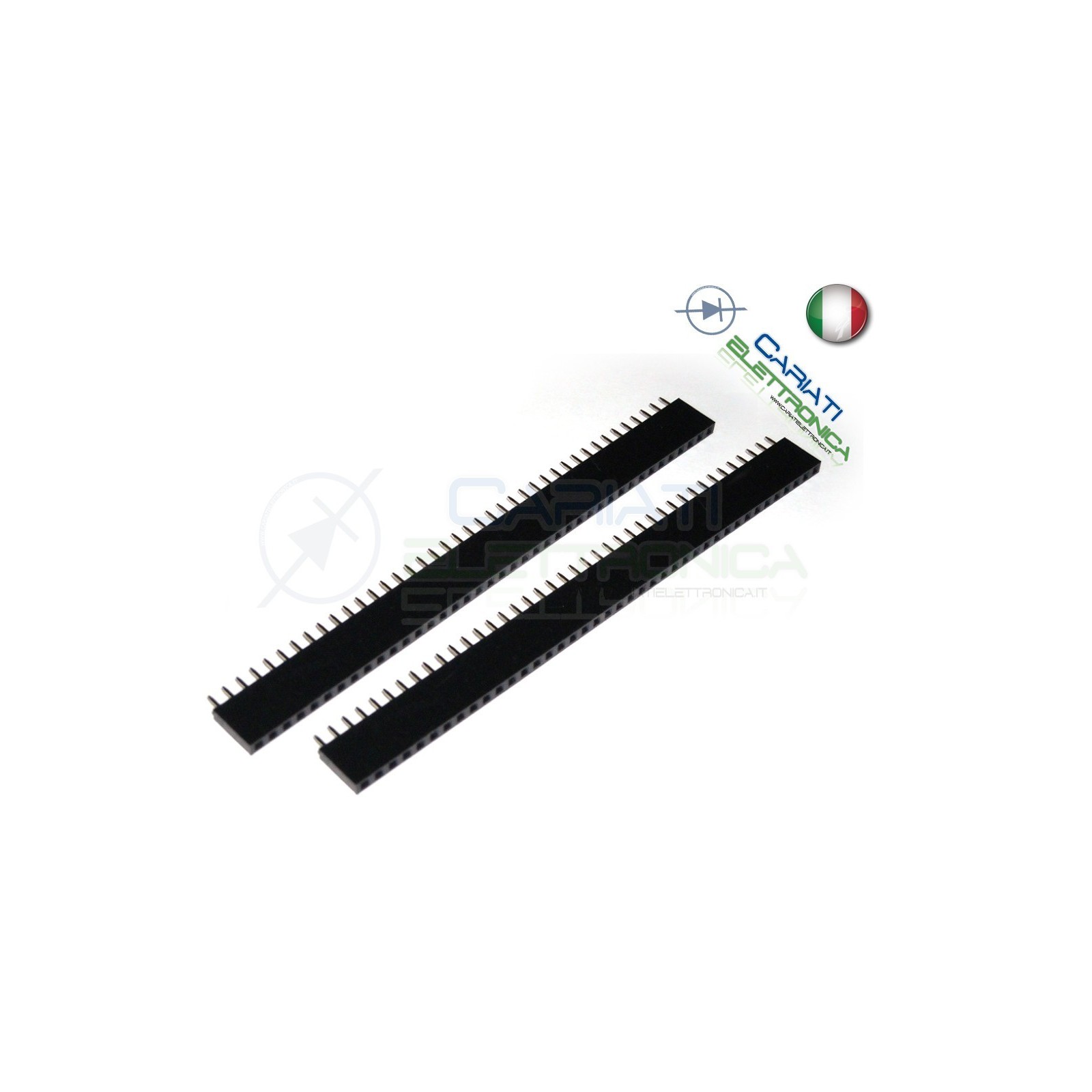 2 Pezzi Connettori strip line 40 poli Femmina StripLine Passo 2,54mm Generico