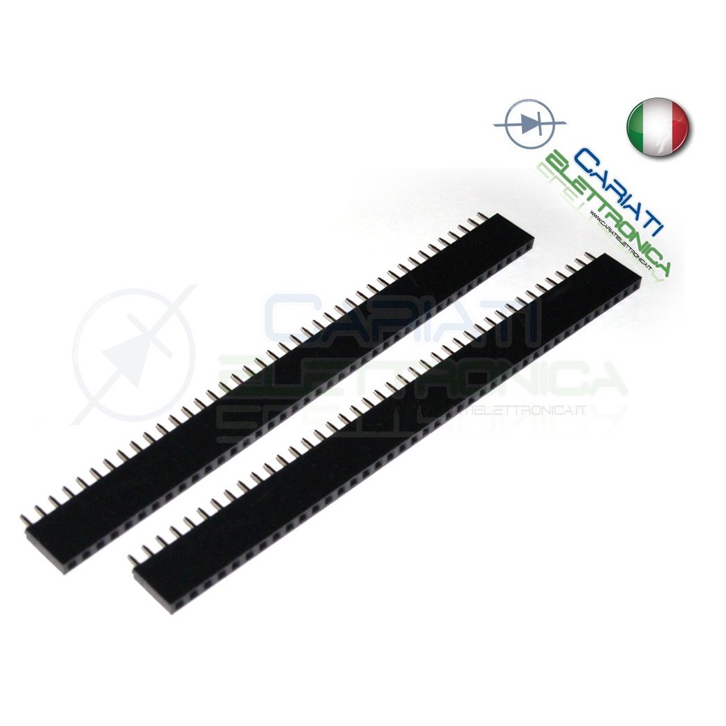 2x Socket strip line 40 pins Female StripLine Pitch 2,54mmGenerico