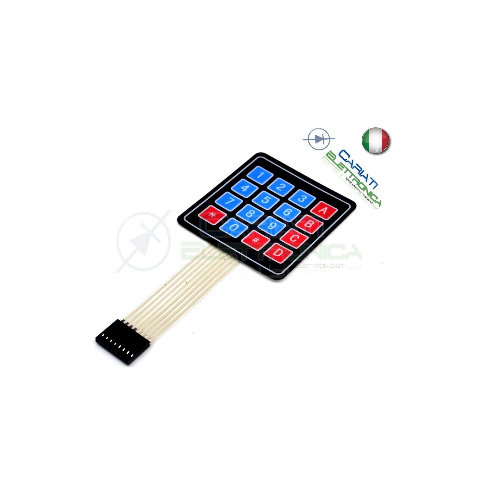 Tastiera Adesiva Numerica a Membrana 4x4 16 tasti pulsanti keypad Generico