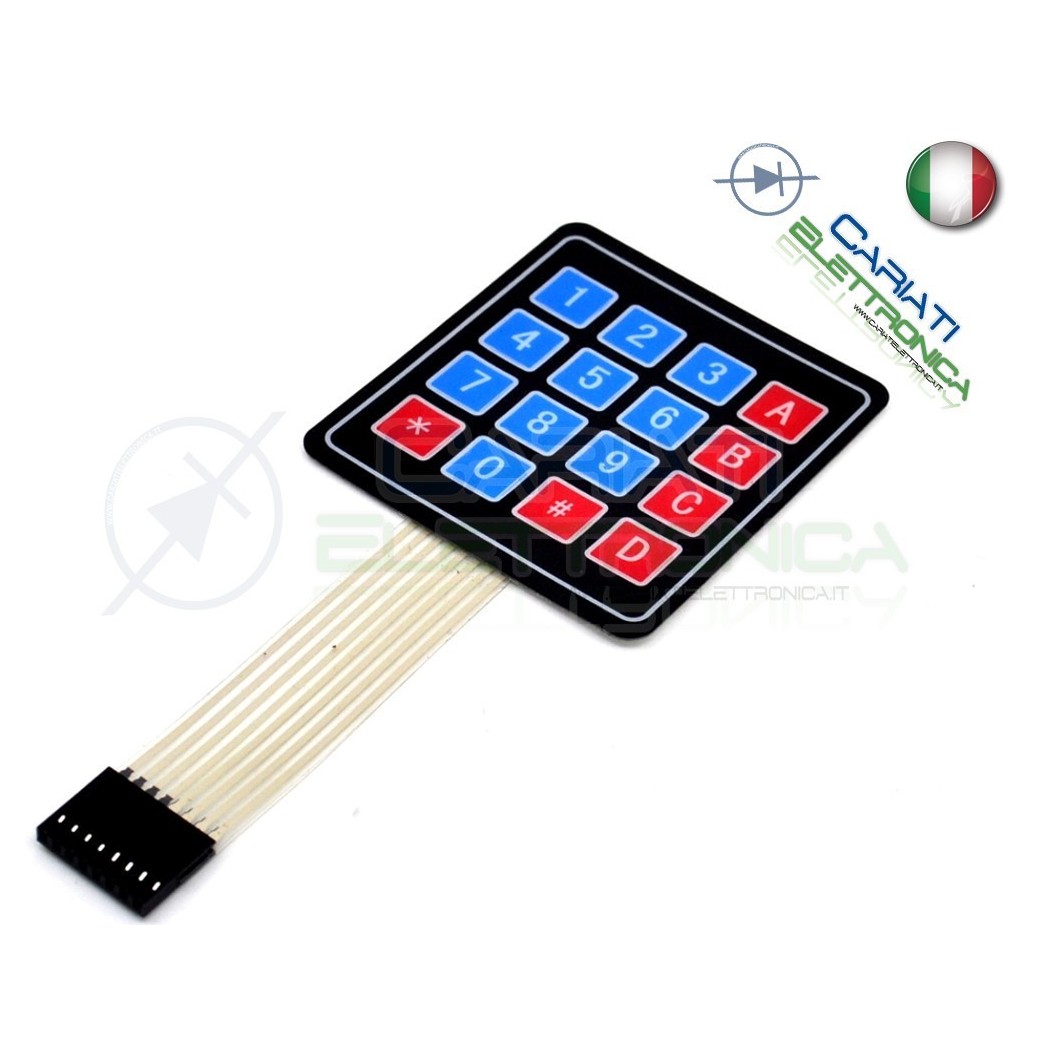 Tastiera Adesiva Numerica a Membrana 4x4 16 tasti pulsanti keypad Generico