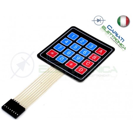 Tastiera Adesiva Numerica a Membrana 4x4 16 tasti pulsanti keypad Generico