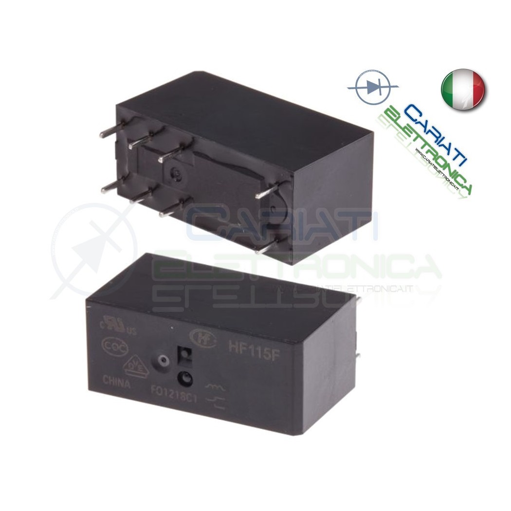 Relay Relè HONGFA 24V DC 8A 250V Pcb JQX-115F 024-2ZS4 8 PIN SPDT HONGFA RELAY