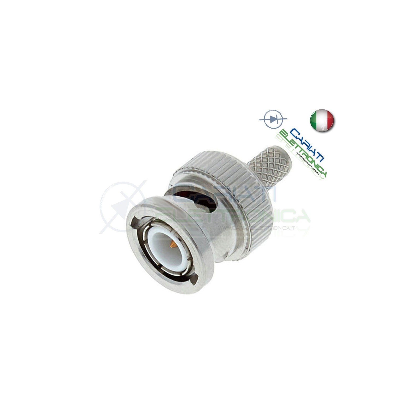 2 PEZZI CONNETTORE MASCHIO RG59 VIDEO BNC VIDEOSORVEGLIANZA CRIMPARE CAVO