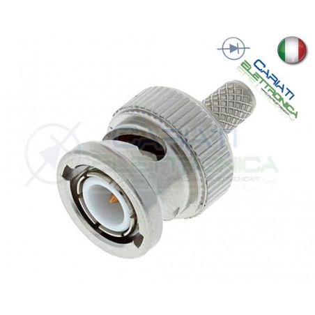 2 PEZZI CONNETTORE MASCHIO RG59 VIDEO BNC VIDEOSORVEGLIANZA CRIMPARE CAVO