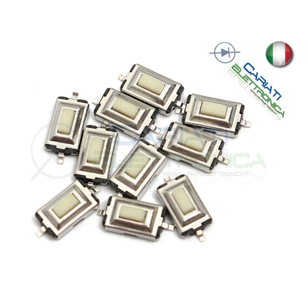 10 PEZZI MINI MICRO PULSANTE 6.1x3.7x2.5 mm PCB Tactile Switch