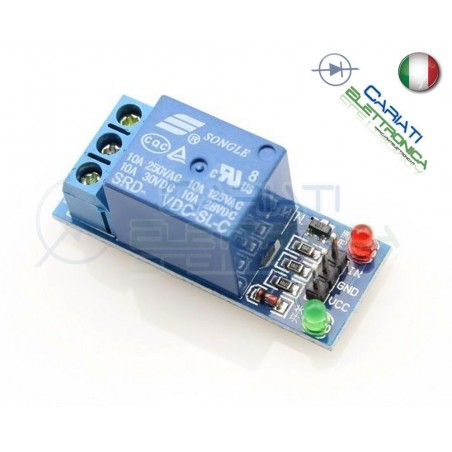 MODULO SCHEDA RELE' 1 CANALE OPTOISOLATO 10A 250V ARDUINO SHIELD 5VdcGenerico